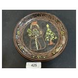 Greg Ziegler Merry Christmas Redware Plate.
