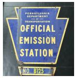 Double Sided PennDOT Inspection Station Sign.