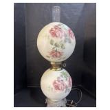 Antique Floral Gone With The Wind Parlor Lamp.