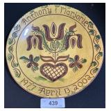 Breininger Pa Redware Wedding Plate.