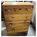 Knotty Pine Chimney Style Chest of Drawers.