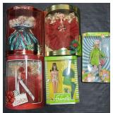 4 NOS Holiday & FarOut Barbie, 1 NOS Francie Doll