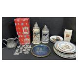 Candy Molds, Carnival Glass, Stoneware Steins.