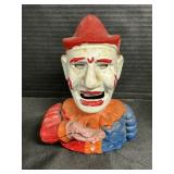 Repro Cast Iron Clown Mechanical Bank.
