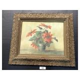 Framed M.Streckenbach Poinsettia Still Life Print
