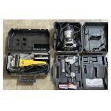 Router, Nailer, & DeWalt Plate Joiner.