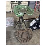 Vtg Cast ï¿½Deeringï¿½ Tractor Seat, & Stool.