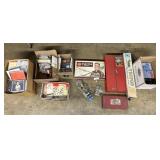 Erector Set, Metal Tool Chest, CDs, Cassettes.
