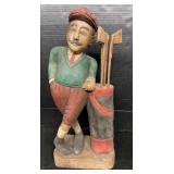 Carved Wooden Golfer Statue.