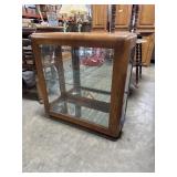 Vtg Oak Curio Cabinet.