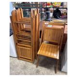 (4) Mid Century Modern Slatted Folding Chairs.