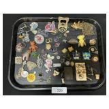 Costume Jewelry, Pins, Keychains.