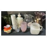 Blown Glass, EAPG, & Fire House Pitchers.