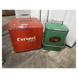 Vtg. Adv. Ice Chests, Coronet & Magicooler.