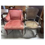 Mahogany CurvedBack Armchair, Louis XV Style Arm