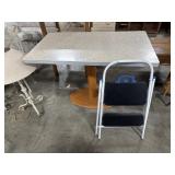 Mid-Century Modern Formica Table & Step Stool.