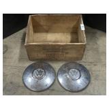 DuPont Explosives Crate & Chrome VW Hubcaps.