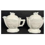 Vintage Westmoreland Cherry & Grape Milk Glass