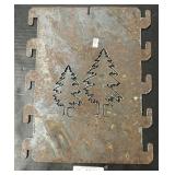 Rustic Torch Cut Pine Tree Steel Panel.