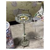 Brass Pedestal Ashtray Stand W/Handle.