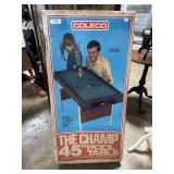 Vtg NOS 1980ï¿½s Coleco 'The Champ' 45in Pool Table.