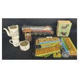 Japan Tea Pot & Accessories, Modern Toys Tin Train