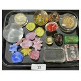 Glass Paperweights, Flowers & Petals.