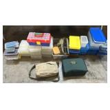 Fishing Gear, Creel Bag, Plastic Organizers.