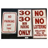 Parking Signs & No Loitering Signs.