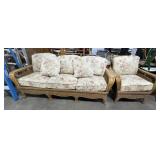 Floral Wicker & Rattan Sofa & Armchair.