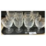 12 Signed Steuben Crystal Teardrop Glasses.