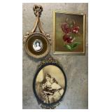 Victorian Portrait, Cameo Art, Oil On Board.