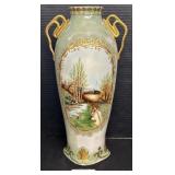 Vintage Landscape Hand Painted Vase.