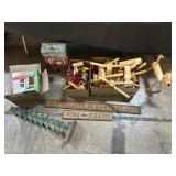 Christmas Wooden Reindeer, Signs, Tree.