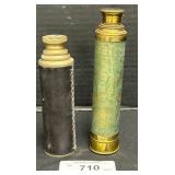 Vintage Brass Leather Wrapped Telescopes.
