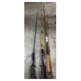 (3) Vtg Fishing Rods.