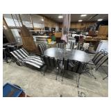 Wrought Iron Patio Table, Chairs & Recliner.