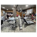 Wrought Iron High Top Patio Table & Chairs.