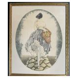 Louis Icart Le Panier De Pommes Framed Print.