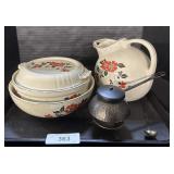 Floral Pitcher & Dishes, Japanese Water Heater.