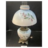 Hand Painted Glass Electric Hurricane Parlor Lamp