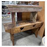 (2) Vtg Farmhouse Style Benches.