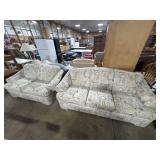 Pair Of Vintage 90s Geometric Tribal Loveseats.