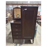 Vtg Dark Maple Chifforobe.