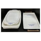 Corningware Blue Coneflower Serviceware Pans.