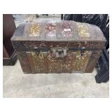 Antique Dome Top Steamer Style Trunk.