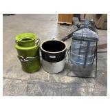 Two-Tone Stoneware Crock, Ceramic Milk Can.