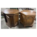 (2) Mid Century Hexagonal End Tables.