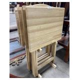 Light Oak Folding TV Tray Set.