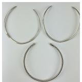 3 Heavy Sterling Silver Yellowhorse Chokers.